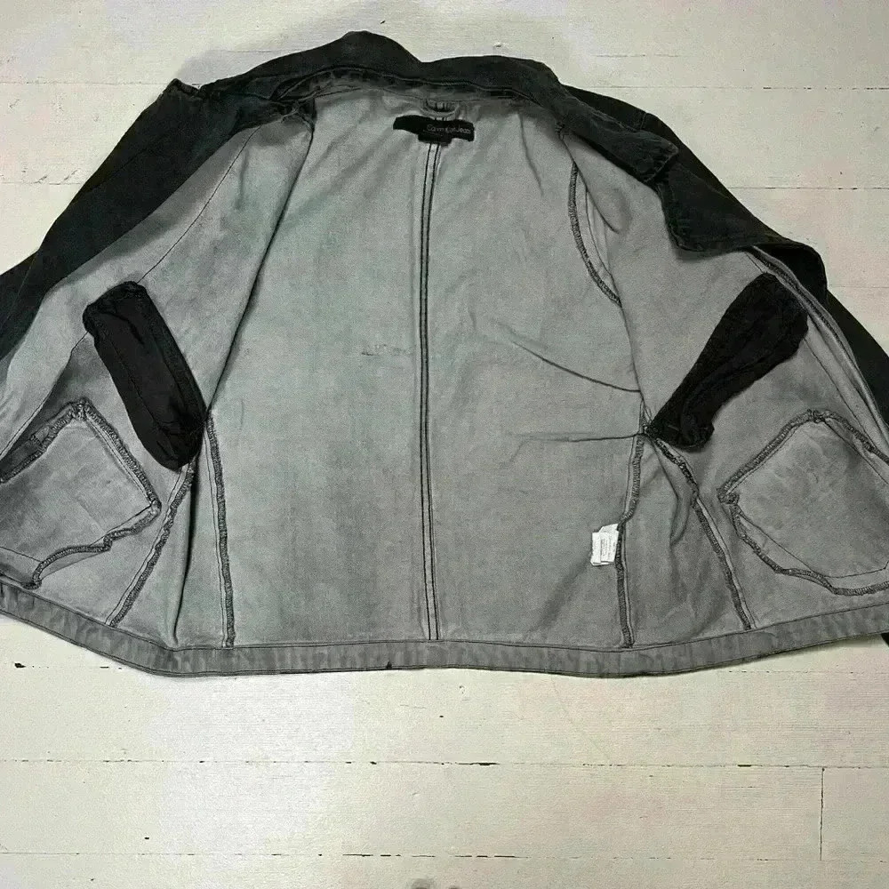 Vintage Calvin Klein Black Wash Denim Biker Style Jacket Women’s Size Small - Picture 12 of 12